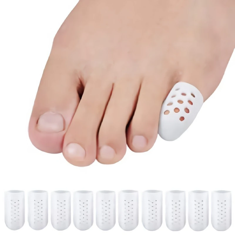 2Pcs/4Pcs Silicone Thumb Toe Protector Sleeve Separator Cover Tube With Hole Foot Care Breathable Comfortable Corrector 2.5x1CM