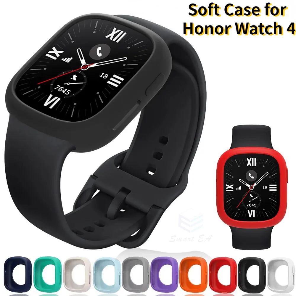 Candy Silicone Protector Case For Honor Watch 4,Anti-Scratch Screen Protective Shell Cover For Honor Watch 4 Bumper Accessories