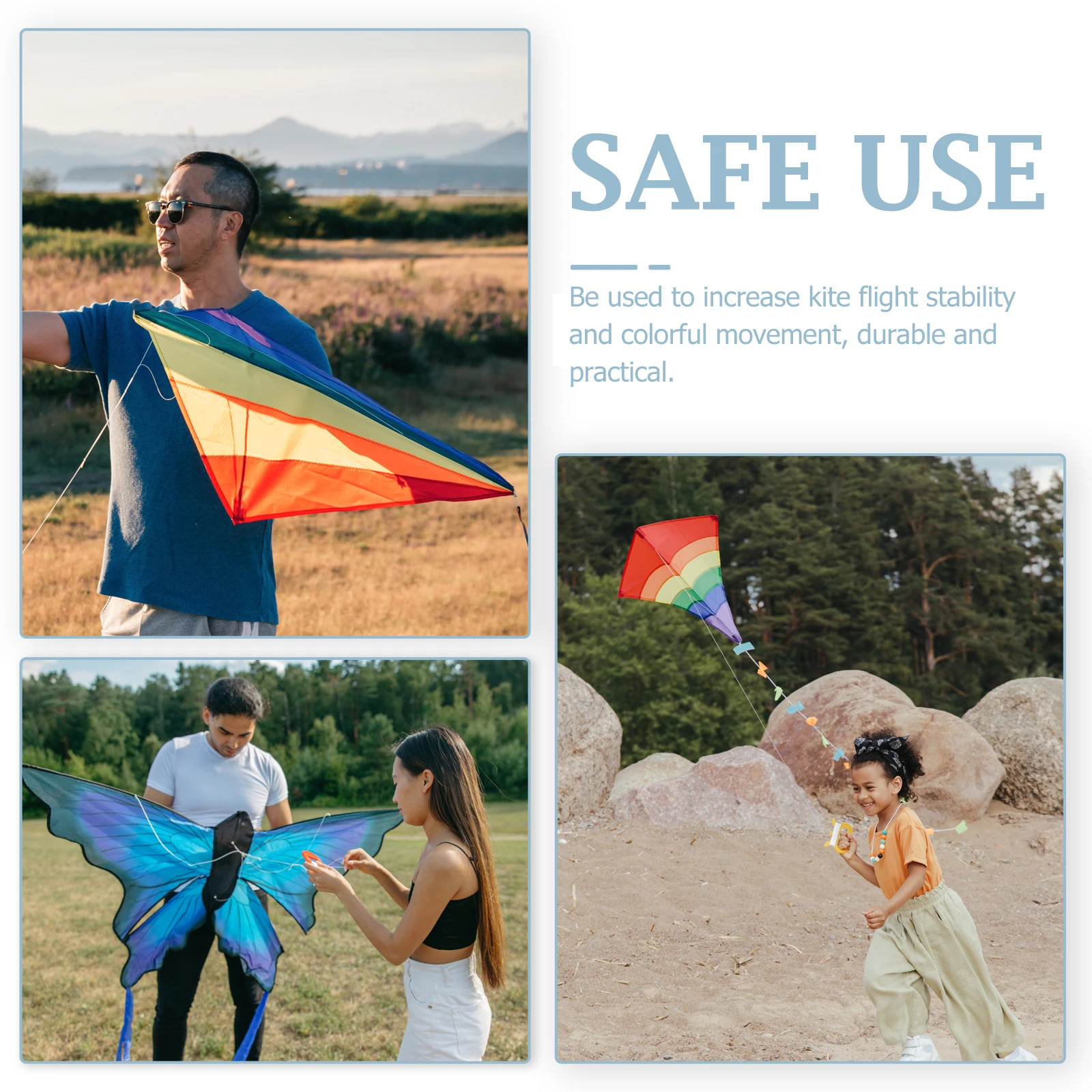 Cauda de Pipa Colorida de 10M para Acessórios de Pipa ao Ar Livre, Streamer Flutuante para Melhoria de Estabilidade em Grandes Acrobacias