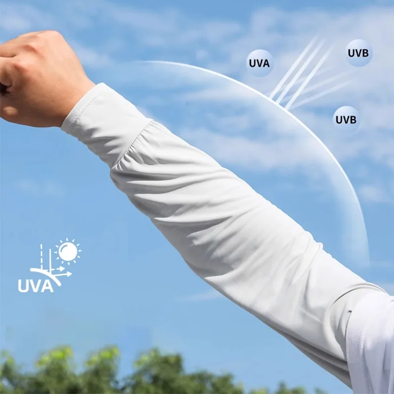 Summer Boys Loose Sun Protection Sleeves Cool Breathable Uv Resistant Sleeves Outdoor Running Cycling Travel Ice Silk Sleeves