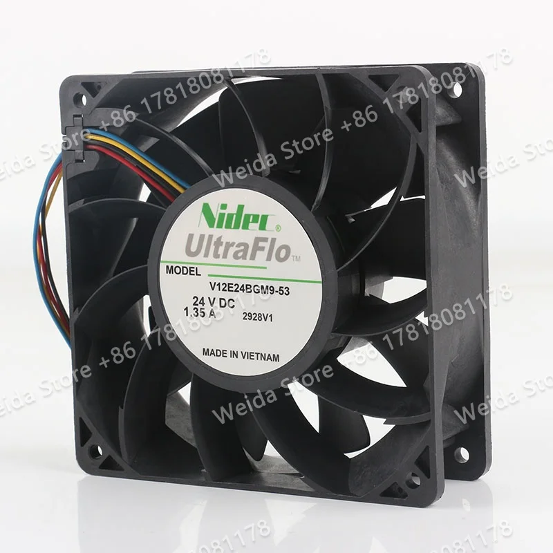 Original Nidec DC24V 1.35A AC EC 12038 High air volume 120X120X38MM inverter four-wire V12E24BGM9-53 cooling fan