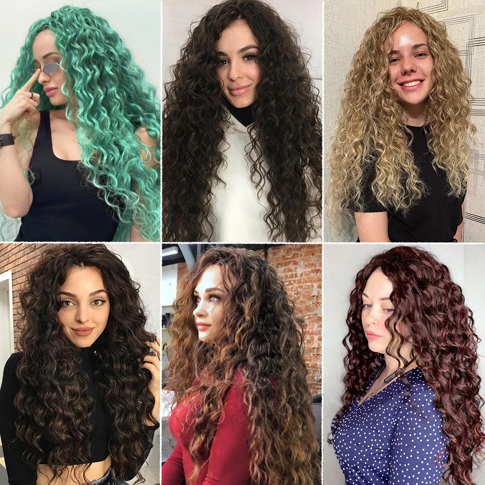 Extensión de cabello trenzado con ondas de océano rosa ombré de 24 pulgadas, trenzas de ganchillo rizadas sintéticas, pelo trenzado con ondas de agua para mujer, estilo Hawaiano