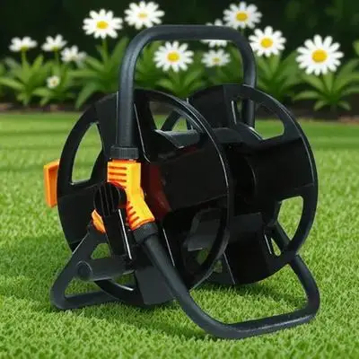 

20M Hose Reel Garden Car Washing Storage Organizer Compact Metal Water Hose Reel Angled Connection Anti-Kink Design Portable
