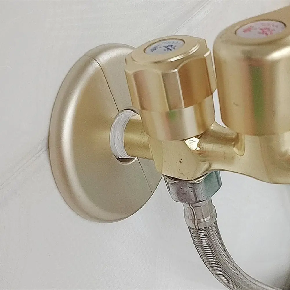 Useful ABS Shower Faucet Cover Round Black Pipe Wall Covers White Faucet Accessories Kitchen