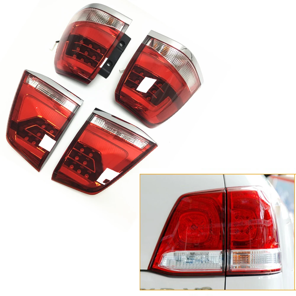 

4pcs LED Taillights Tail Light Rear Running Light+Brake+Reverse+Turn Signal Assembly For Toyota Land Cruiser LC200 2008-2015
