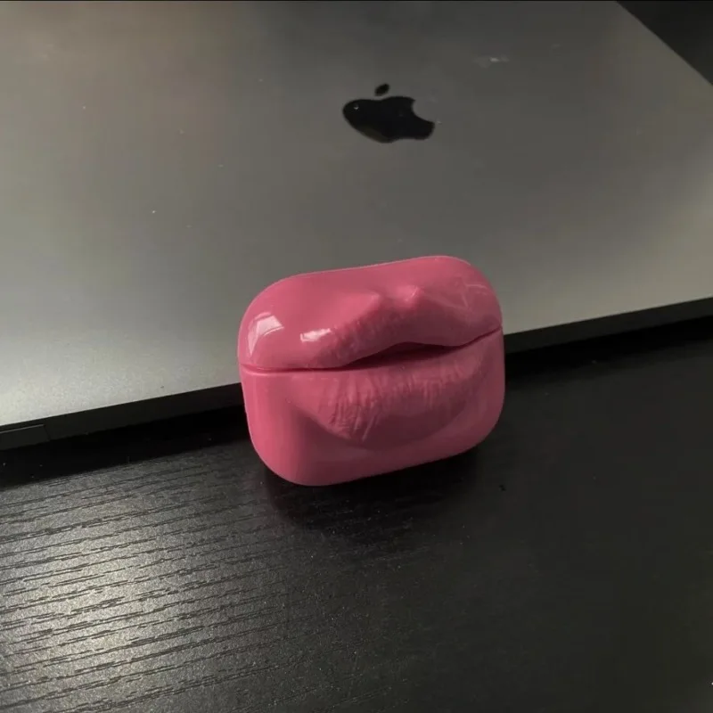 Funda Protectora Divertida y Creativa con Diseño de Labios Tridimensionales para Auriculares Apple Airpods Pro3 2 3 4 1, Regalo