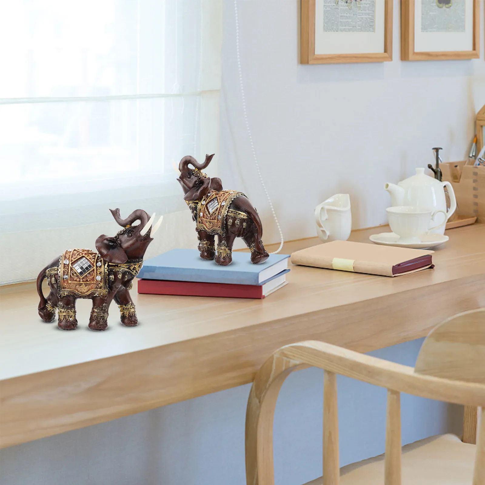 ホームエレファントデコレーション樹脂製卓上飾り、リビングルーム、寝室、デスク用、愛する人へのクリエイティブな贈り物