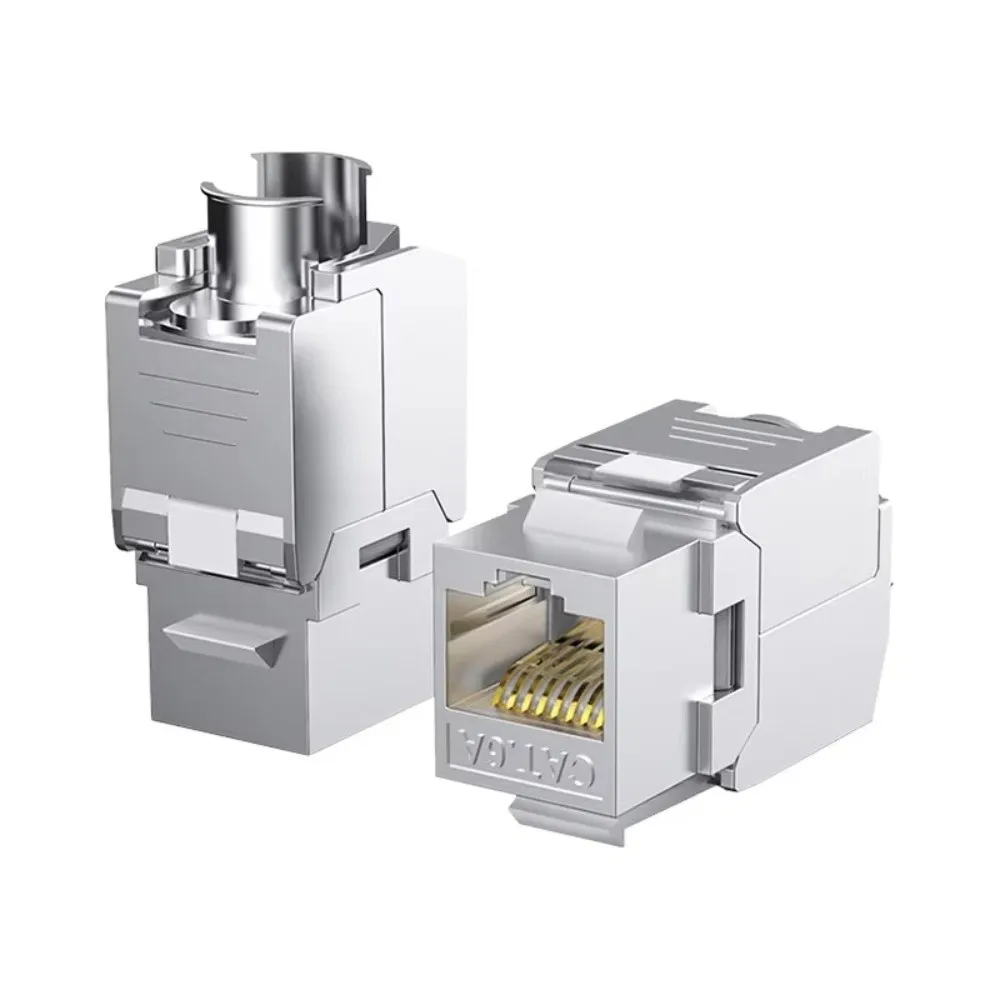New Zinc Alloy RJ45 Jack Module Tool Less Shielded Module Jack Backward Compatible Easy Termination Shielded Jack Patch Panel