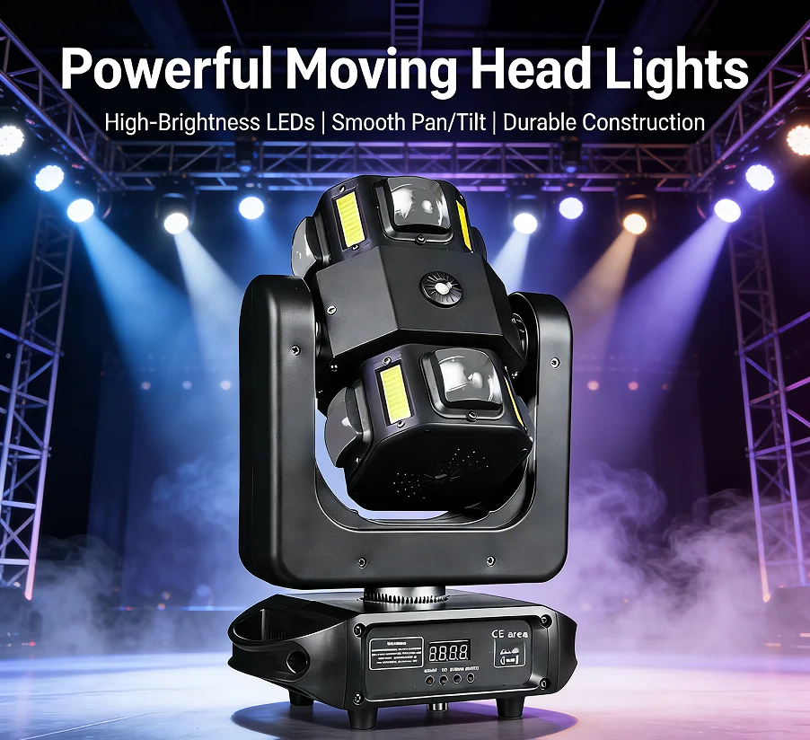 

New RGBW 4-in-1 Disco Light, LED Moving Head Beam Light, Rotating Stage Effect Light Music Dance Party Lighting with DMX Control