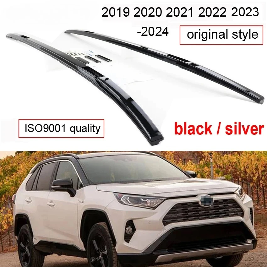 new OE roof rack bar roof rail for Toyota RAV4 2019 2020 2021 2022 2023 2024,black&sliver,aluminum alloy,ISO9001 quality