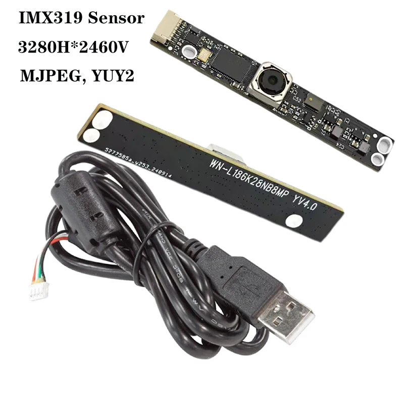 

HD 8MP 4K 3280H*2460V IMX319 Sensor PDAF 75° MJPEG, YUY2 Applicable to Windows Used for face recognition and video shooting