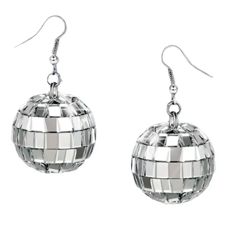 Exquisite Retro Disco Ball Pendant Earrings for Parties