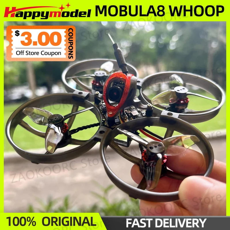 Happymodel Mobula8 Mobula 8 1-2S 85mm Micro FPV Whoop Quadcopter Drone ELRS/FRSLY Receiver X12 AIO Caddx Ant Brushless Motor New