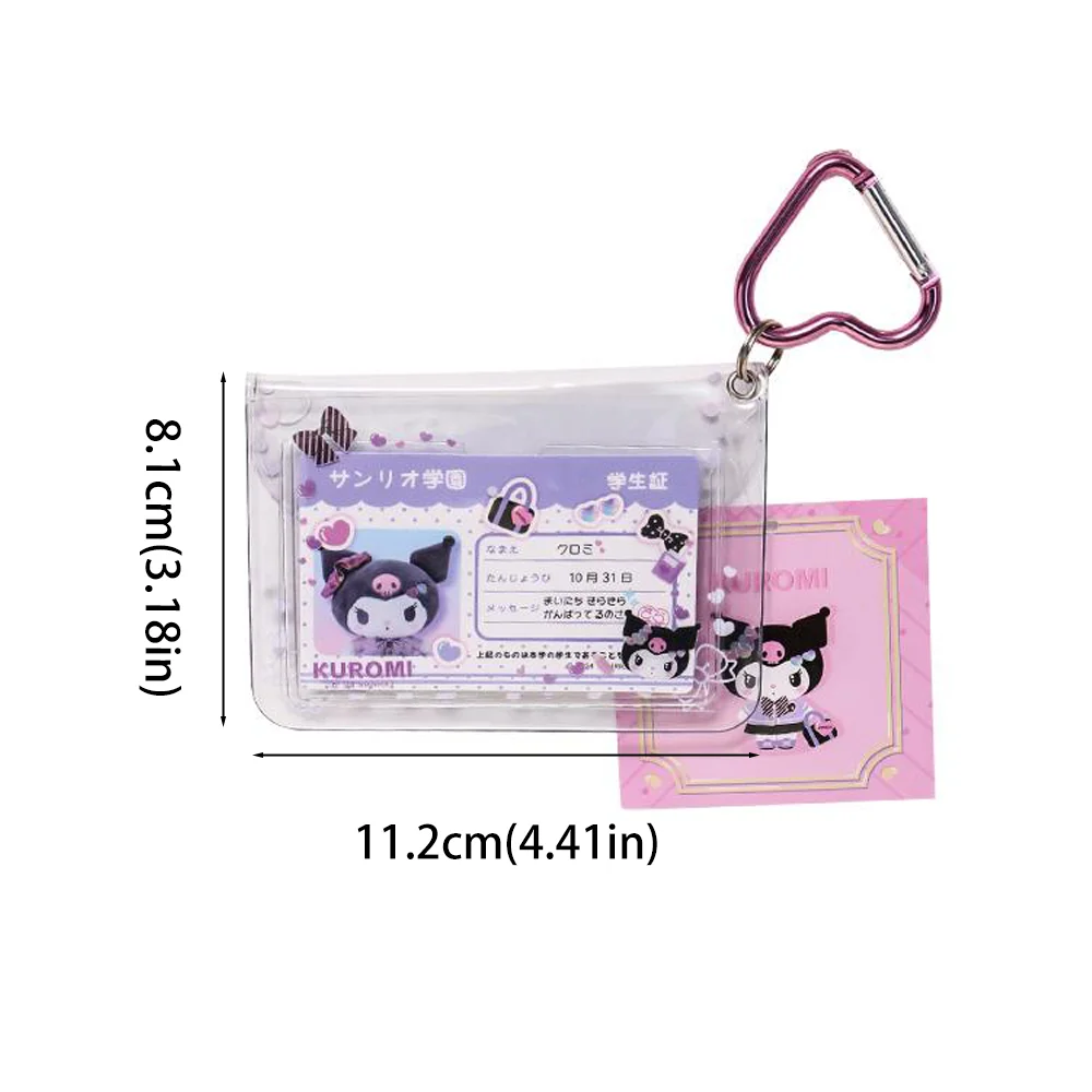 Kawaii Sanrio Card Bag Hello Kitty Kuromi Melody Cinnamoroll Student ID Card Pvc Transparent Storage Bag Girls Gifts image 6