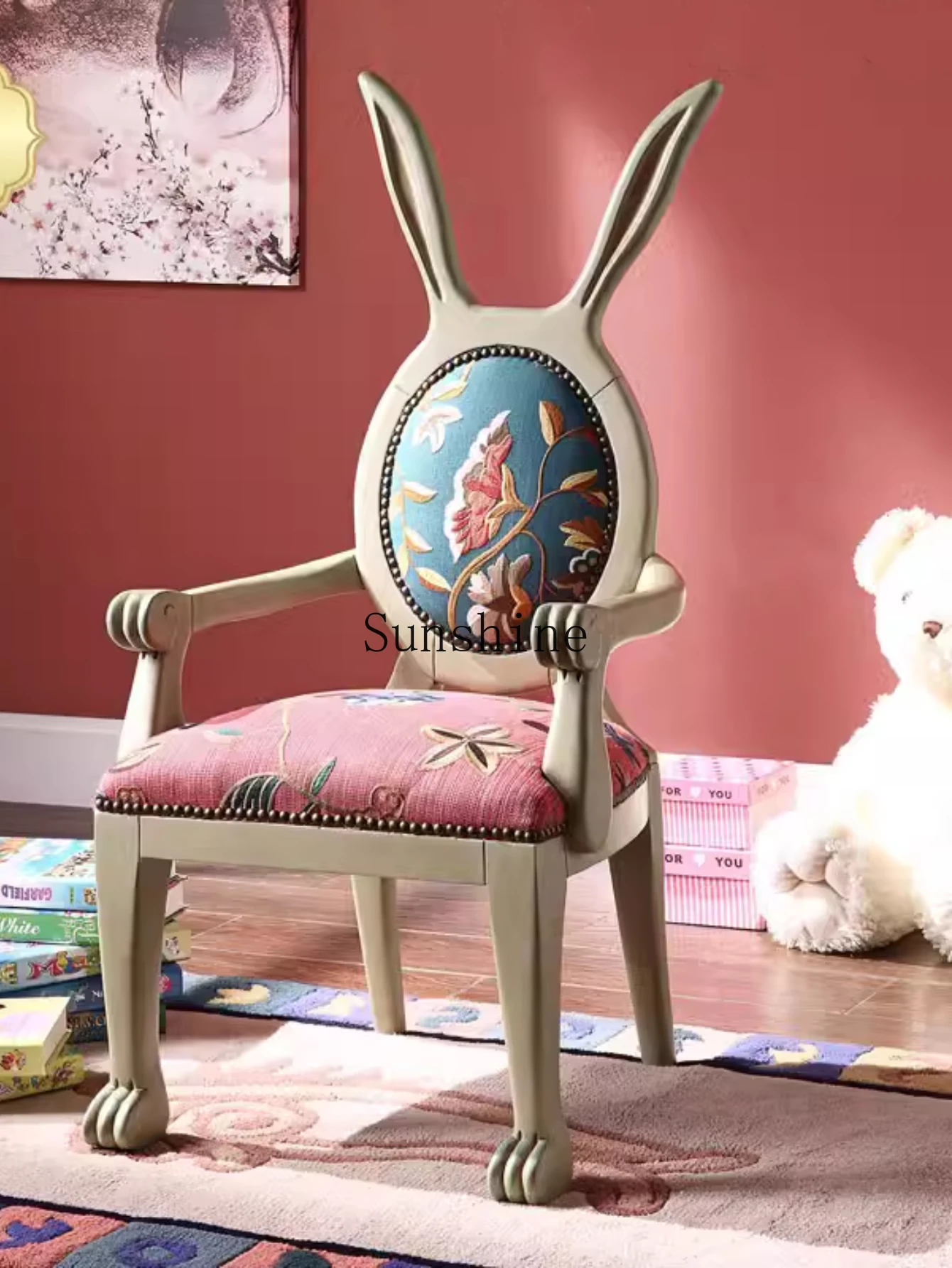 Core wood cute chair living room children's rabbit chair