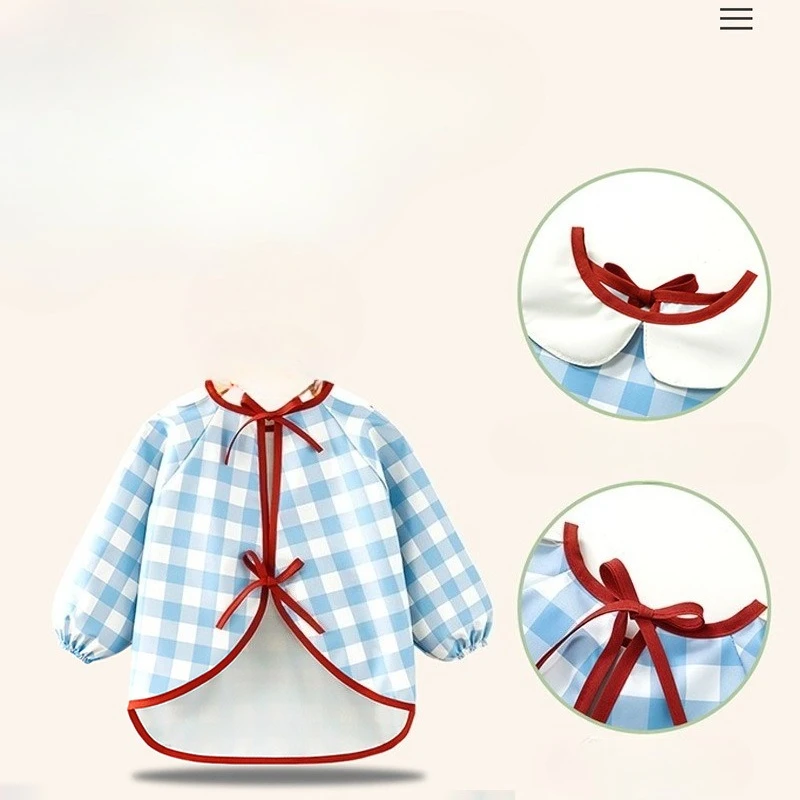 

New baby eating cover long sleeved children's waterproof bib dirt proof feeding complementary foods baby reverse dressing