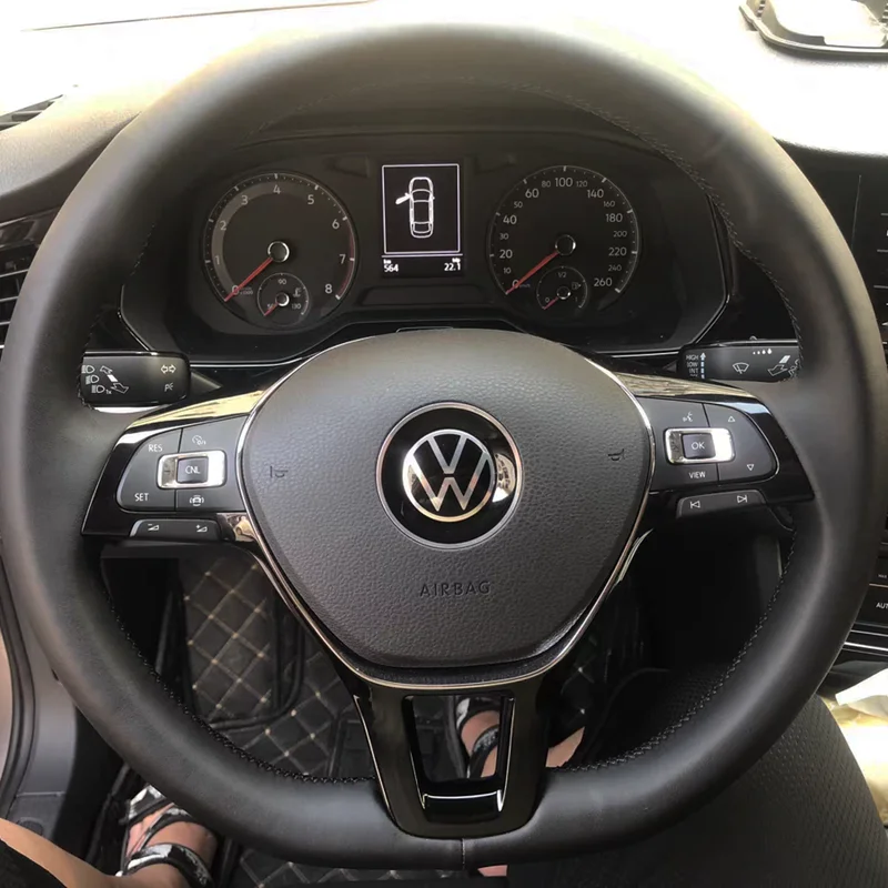 

Custom DIY Car Steering Wheel Cover 100% Fit For Volkswagen VW Golf 7 Mk7 Nieuwe Polo jetta Passat B8 Auto Interior Accessories