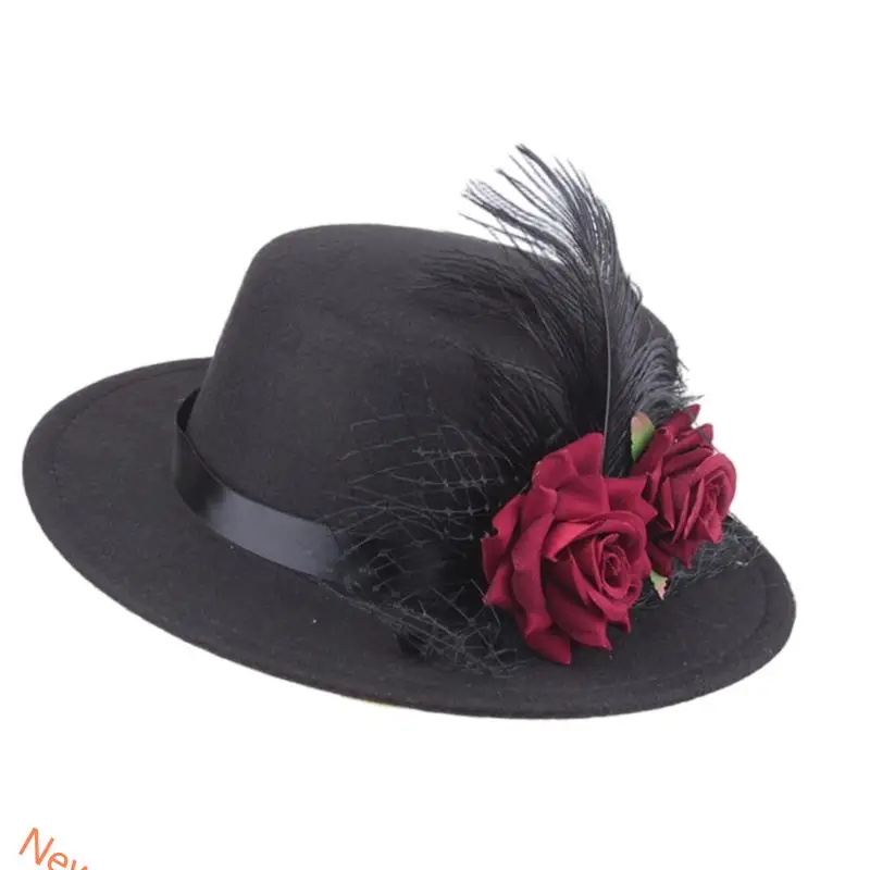 Steampunk Top Hats Victorian Flower Hat Halloween Cosplay Costume Accessories Party Hat for Performances Stage