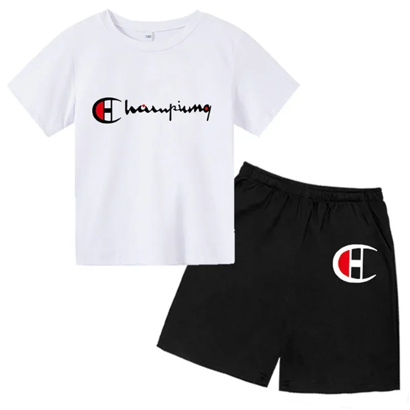 

2-13Y Kids Spring & Autumn Casual Cartoon & Letter Print 2-Piece Set Hoodie & Jogging Pants Tracksuit Outfits for Boys & Girls