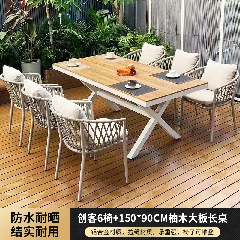 Outdoor tables and chairs, balconies, open-air gardens, courtyards, waterproof, outdoor leisure, creative drawstring chairs