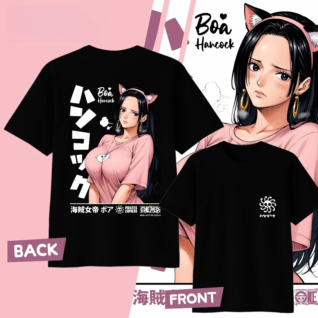 Camiseta de algodón con estampado de Anime One Piece Boa Hancock, ropa Harajuku para hombres y mujeres, camiseta informal de moda para verano 2026