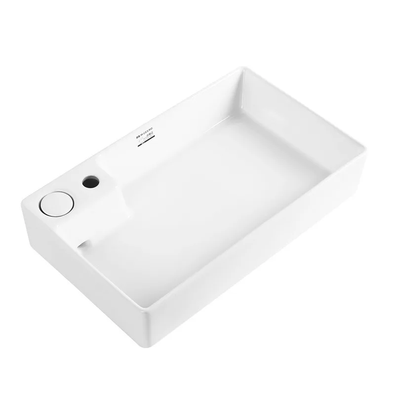 Left and right rear table control side launching ceramic table wash basin