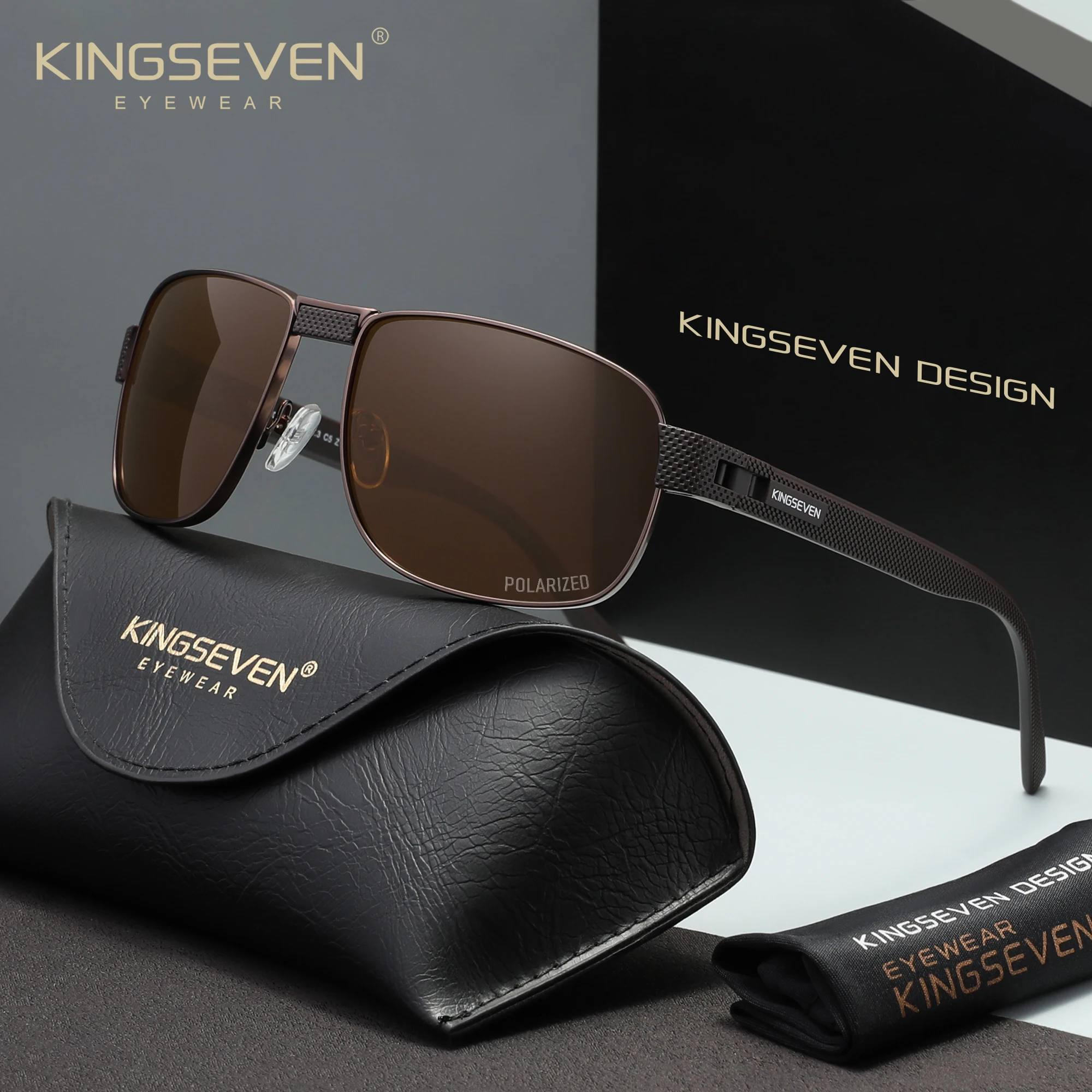 KINGSEVEN New Style Men Polarized Sunglasses Classical Outdoor Protective Glasses UV400