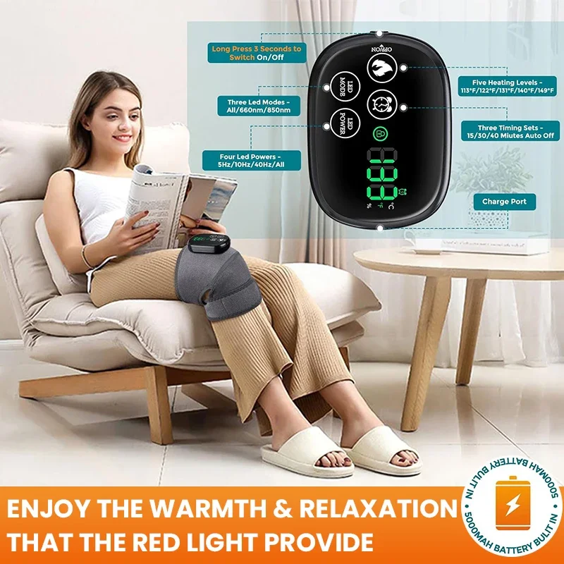 

KEMOKO LDE Red Light Therapy 660 850nm Infrared Heating Knee Pad Shoulder Elbow Brace For Arthritis Wound Healing Muscle Relax