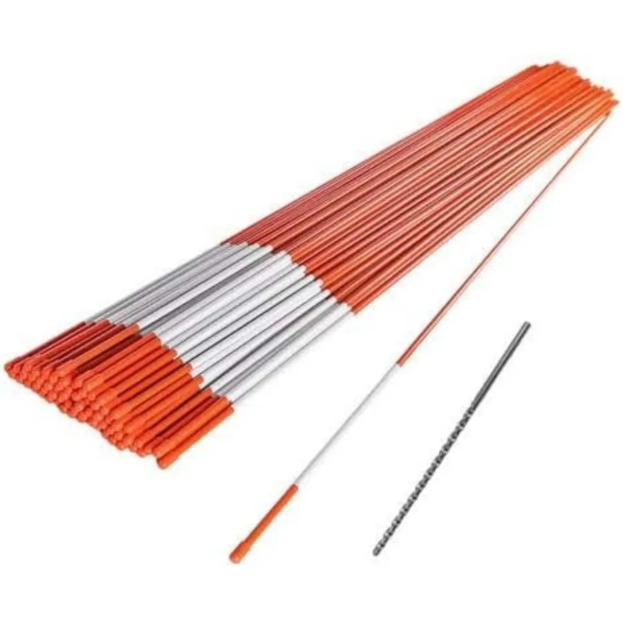 

100 Pack - 72 x 5/16 Driveway Markers with 5/16 Diameter Snow Stakes and Plow Stakes for Winter Road Safety Includes 12 Install