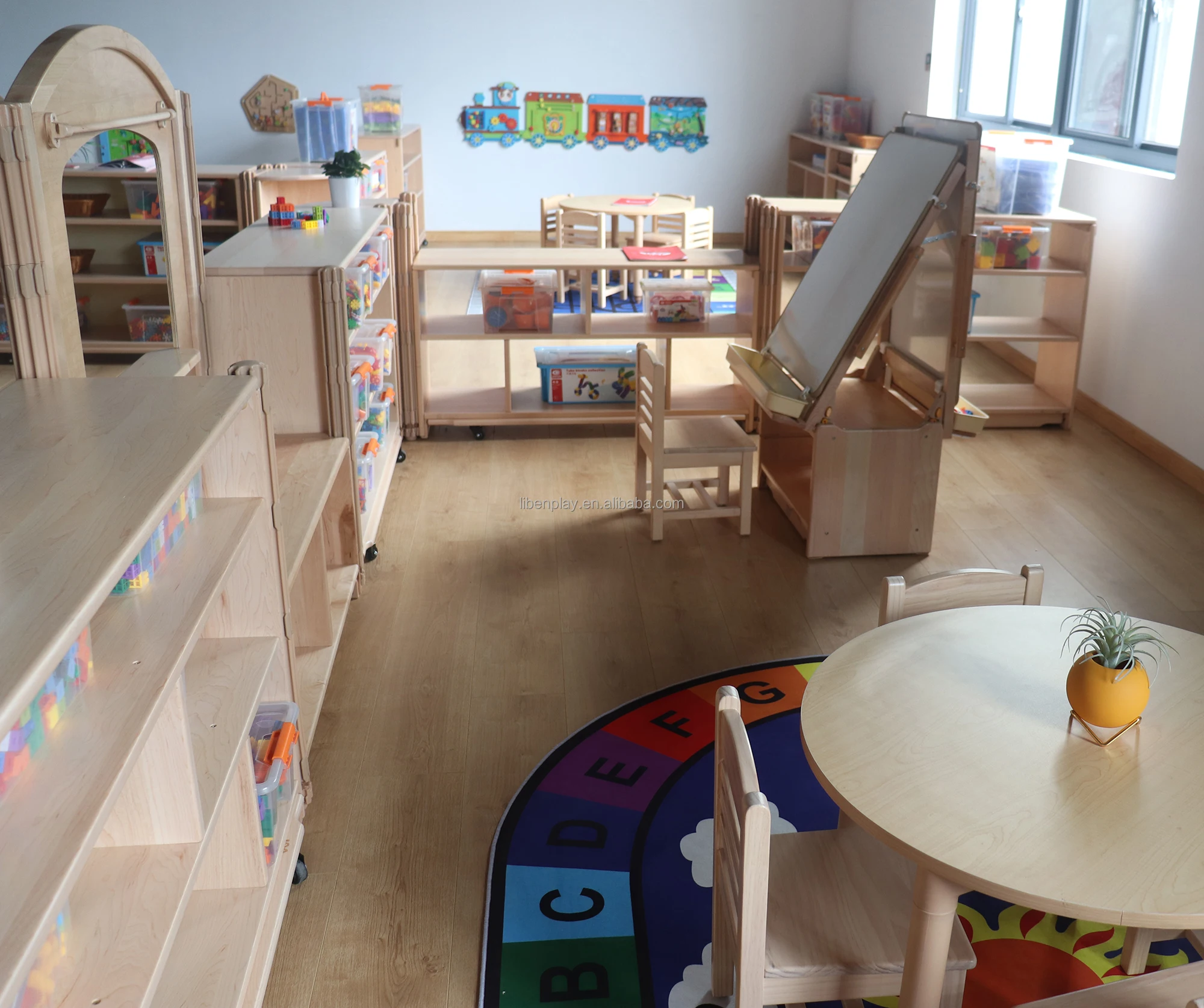 رف كتب خشبي مخصص لمكتبة الأطفال بأسعار معقولة رف كتب تخزين للأطفال