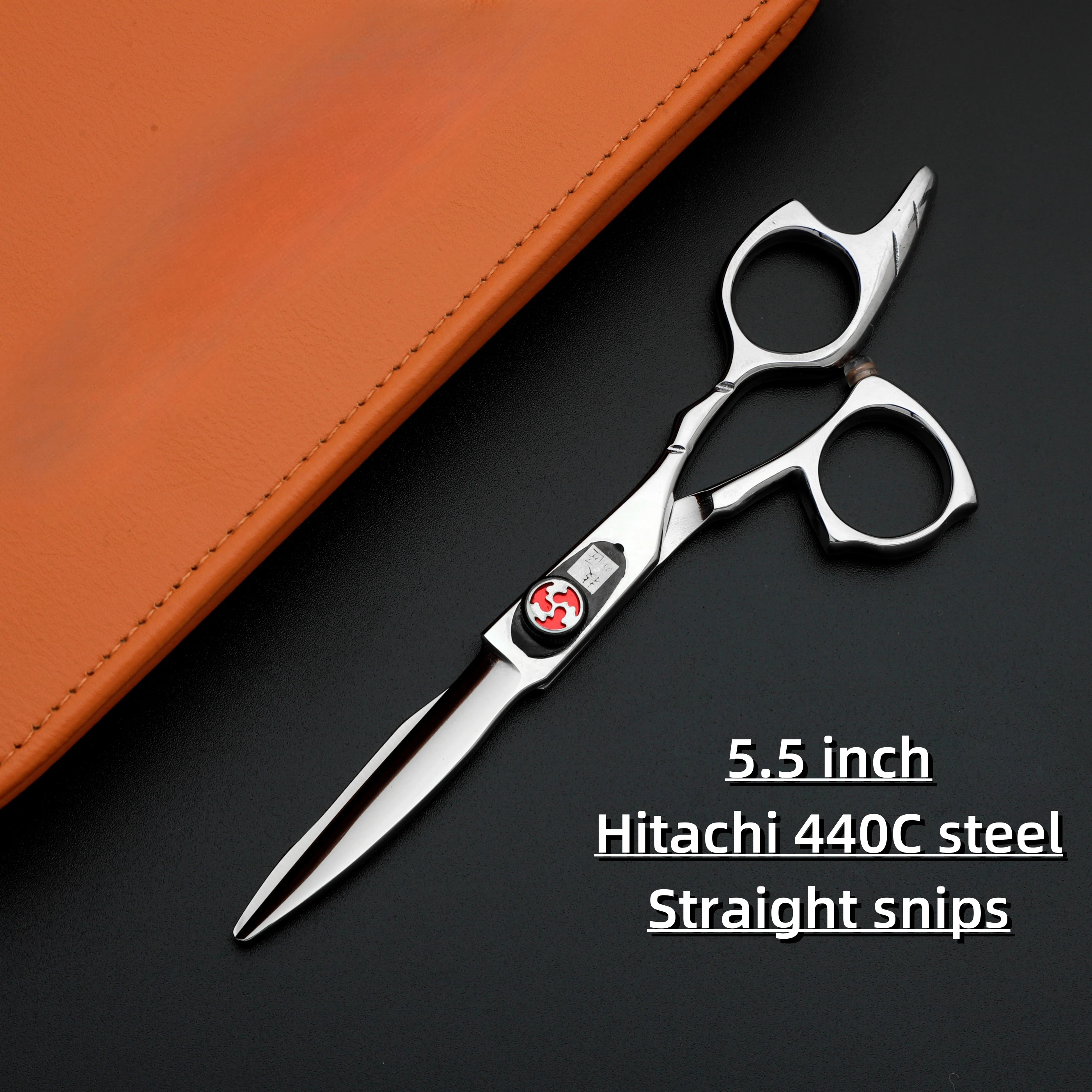 Professional Barber scissors，440C steel Hair thinning shears，5.5-6.0-6.5-7.0 inch Straight snips，High quality barber accessories
