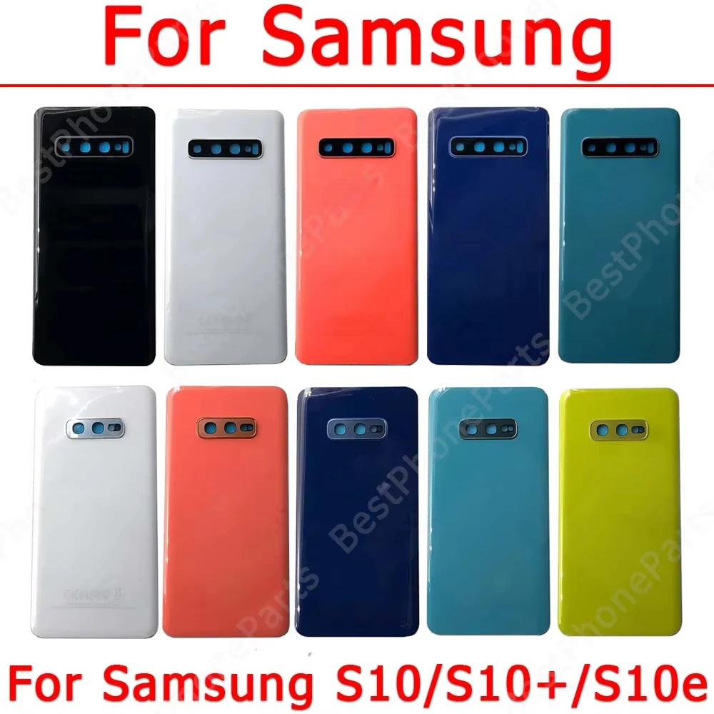 Back Battery Cover for Samsung Galaxy S10 Plus + S10e back housing cover case with Adhensive replacement spare parts