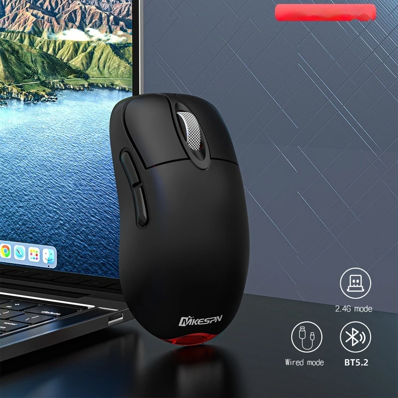 Mkespn W17 Mouse da gioco Bluetooth wireless tri-modale E-Sports Tipo-C Ricarica Programmazione personalizzata Design ergonomico Regalo per laptop