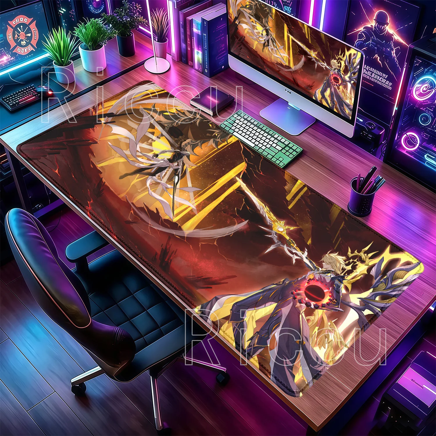 Mousepad HD Printing Phainon Honkai Star Rail HSR PC Gaming Keyboard Overlock Mouse Pad Larger Office XXL Non-slip Base Desk Mat