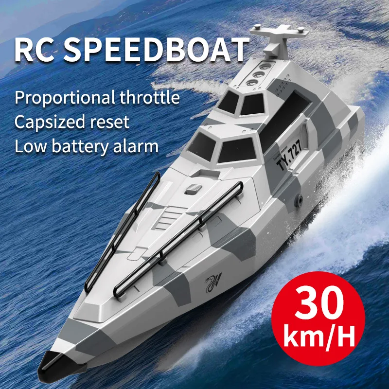 2.4GHz RC High-Speed Remote Control Jet Boat Mini Jet Boat Low Battery Alarm Function Outdoor Boys Adult Children Toy Gift