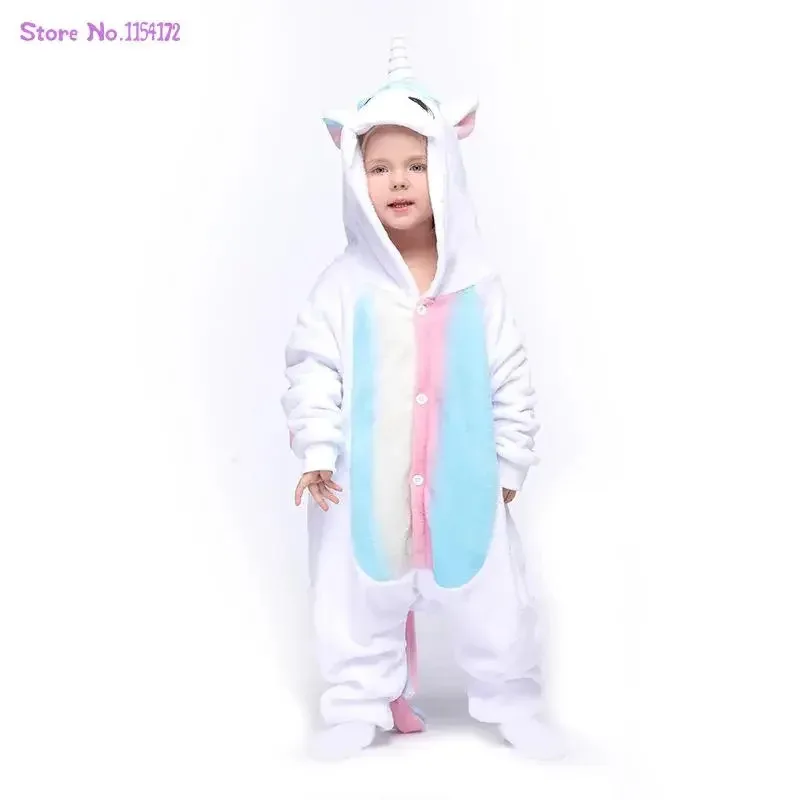 qq38Licorne نيسيي منامة يونيكورن للحيوانات الكرتون بطانية النائمون الأطفال زي الشتاء صبي فتاة بذلة