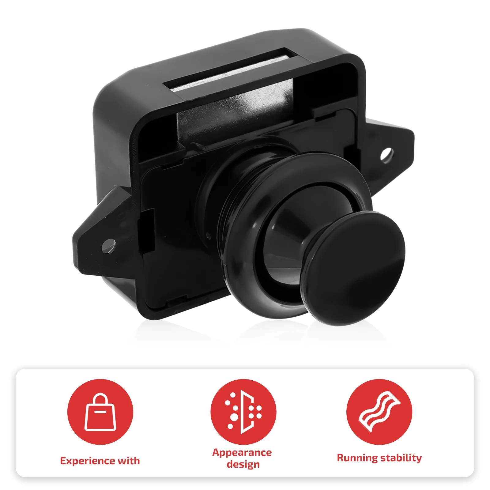 

5pcs Button Catch Lock For Cabinet Door Push Van Rv Zinc Alloy Bolt Durable Strong Stable Base Simple Design Cupboard