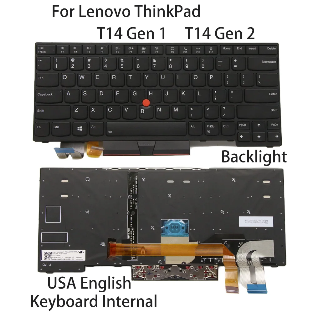 

Новинка для Lenovo ThinkPad T14 Gen 1 T14 Gen 2 клавиатура для ноутбука внутренняя английская подсветка 5N20X68845 5N20X70323