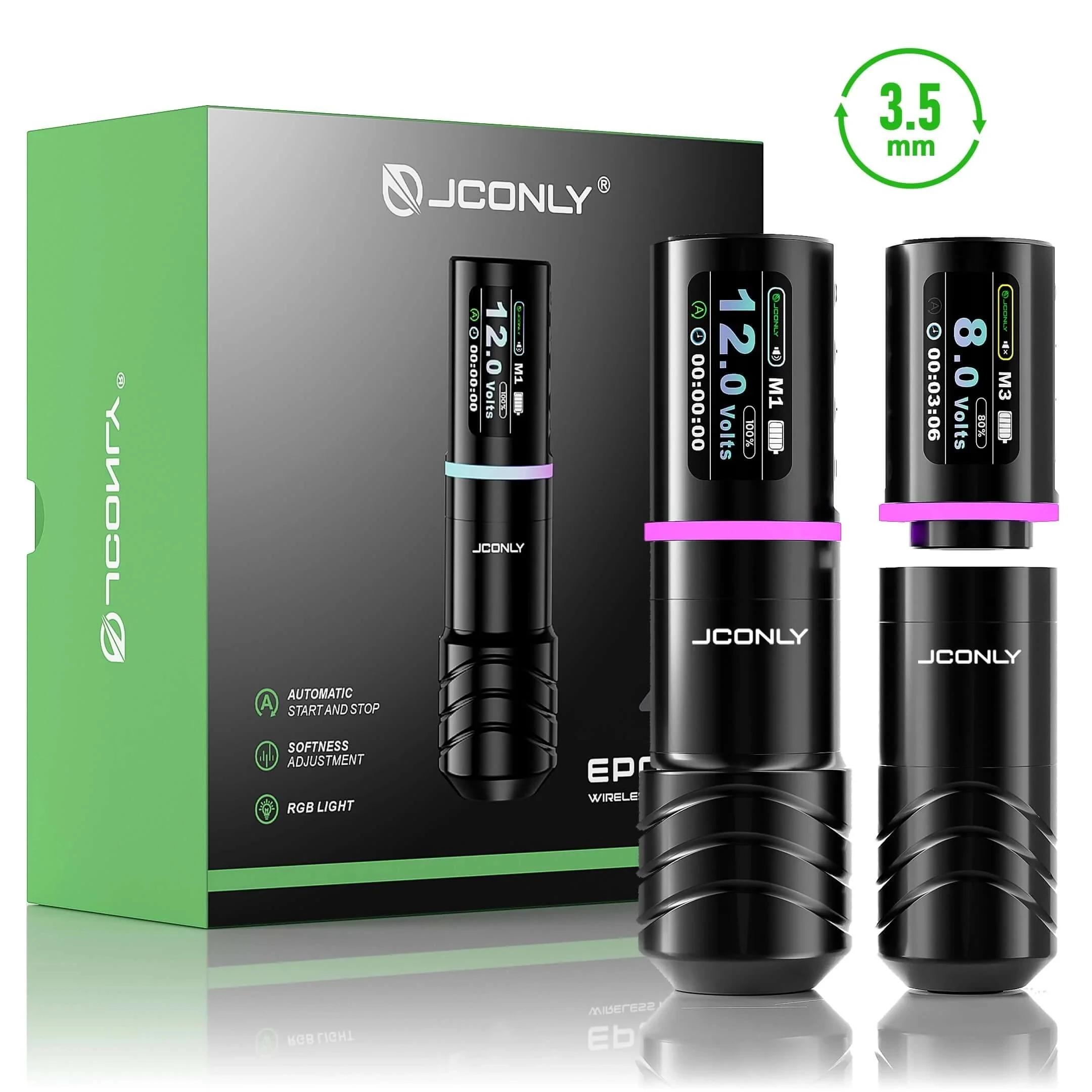 

JCONLY Epoch R4 Wireless Tattoo Pen Machine 3.5/4.2/5.0mm Strokes 1800mAh Rechargeable Battery Tattoo Pen for Tattoo Artists