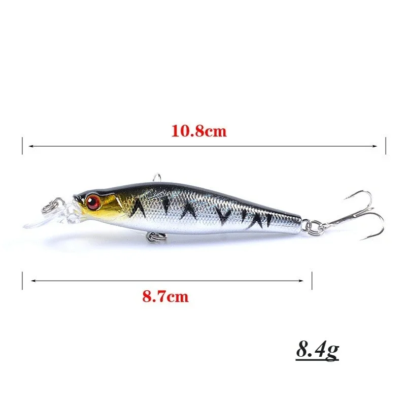 1 pcs Suspending Hot-Stamped Laser 3D Realistic Lure Long-Cast Minnow Lure 8.5cm 8.4g Common Plastic Hard Lure Fishing Tackle