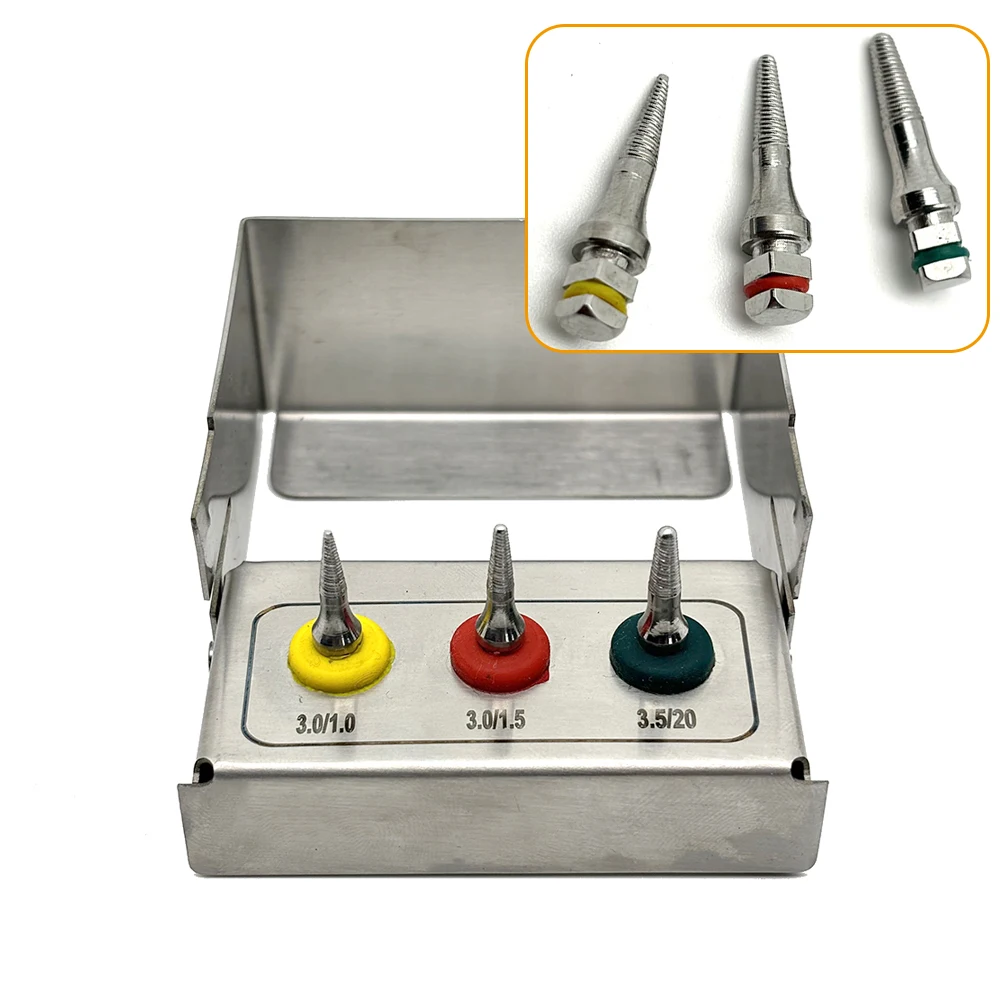 

3Pcs Dental Implant Fixture Fractured Broken Screws Removal Sos Remove Tap Extractor Dentist Stainless Steel Instruments