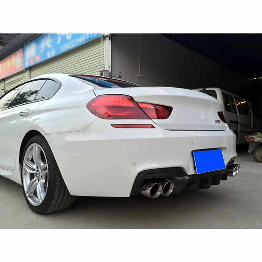 لسيارات BMW 6 Series F12 F13 F06 630i 640i ألياف الكربون المصد الخلفي للسيارة الناشر الخلفي الخائن المفسد مع مصباح الظهر الشفاه طقم الجسم