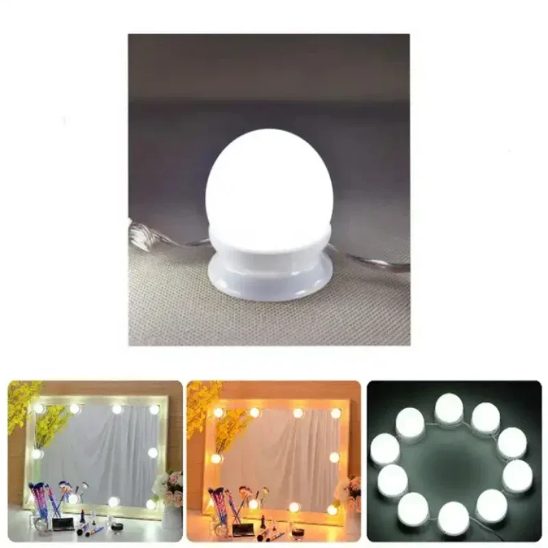 Hollywood Style LED Vanity Makeup Mirror Light Bulbs Kit for Dressing Table Mirror Power Supply Plug Led Bulbs String