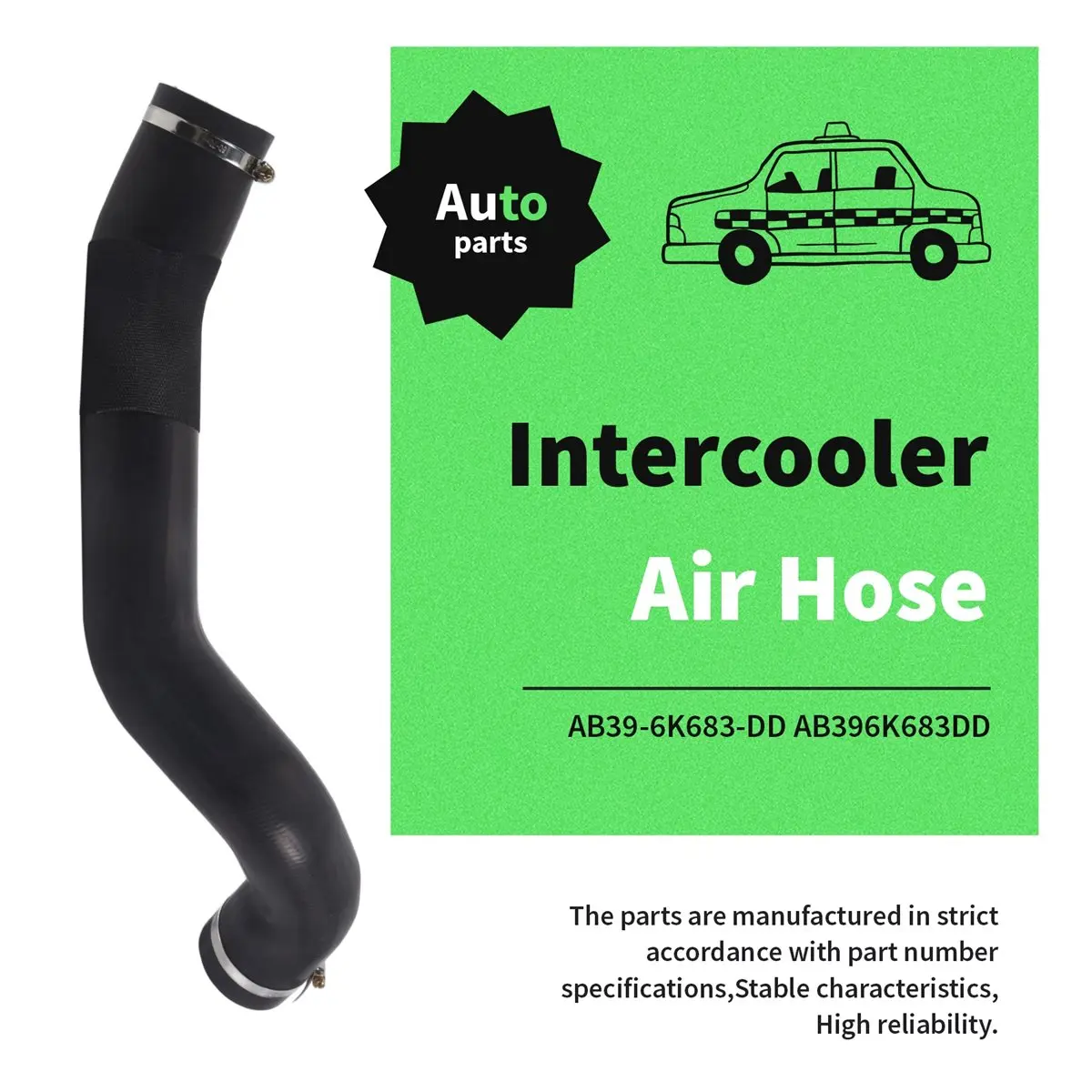 #23R Air Intercooler Hose Intercooler Pipe for FORD RANGER EVEREST MAZDA,AB39-6K683-DD,(rubber)