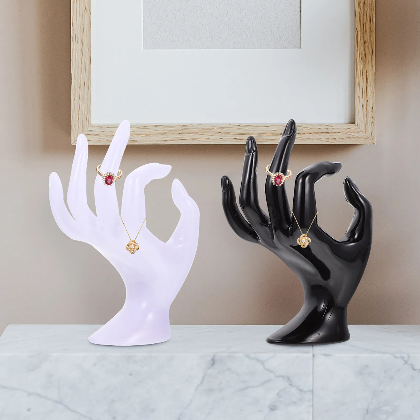 

2Pcs Creative Hand Modeled Jewelry Display Stand Ok Gesture Style Plastic Bracelet Watch Holder Dressing Table Decor Fashion
