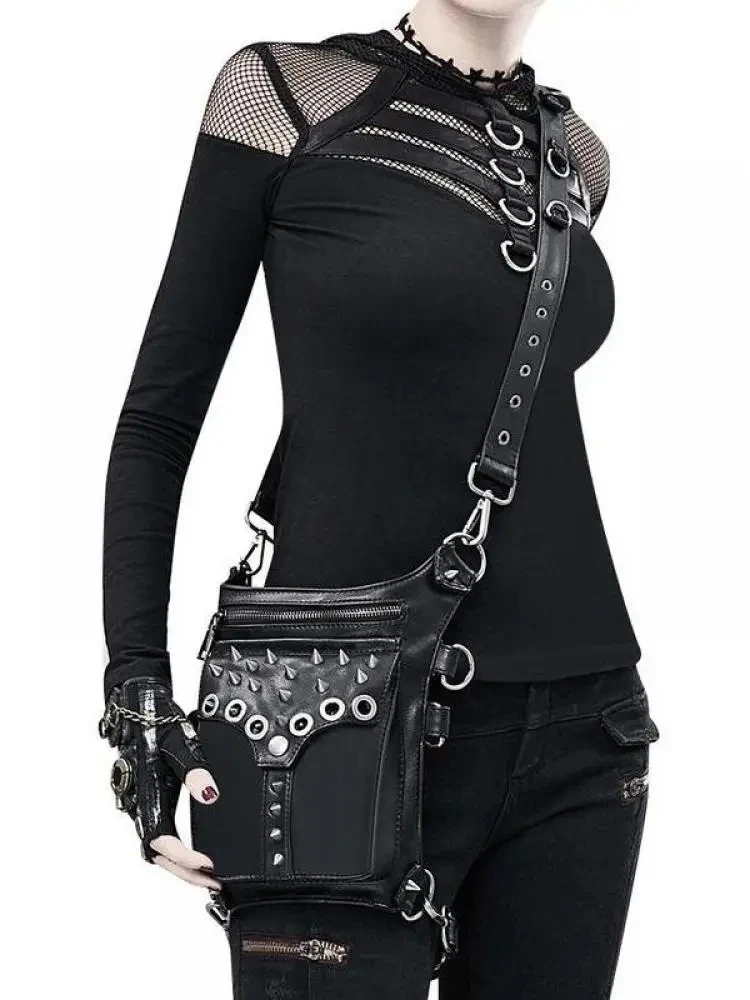 Nuevo bolso Retro Steampunk para motocicleta, riñonera de Pu para ocio, ciclismo al aire libre, bandolera de un solo hombro, riñonera para mujer, bolso con cinturón