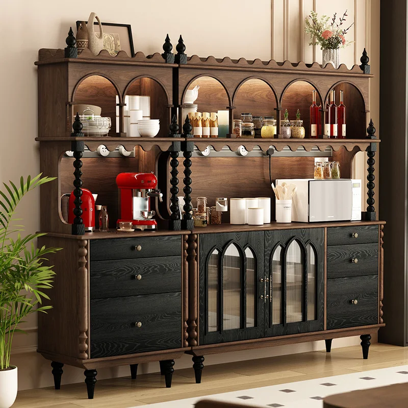 Shelves Mid Century Bar Cabinet Living Room Mobile Storage Wine Cabinet Restaurant Wood Luxury Cocktai Armoire Home Furniture