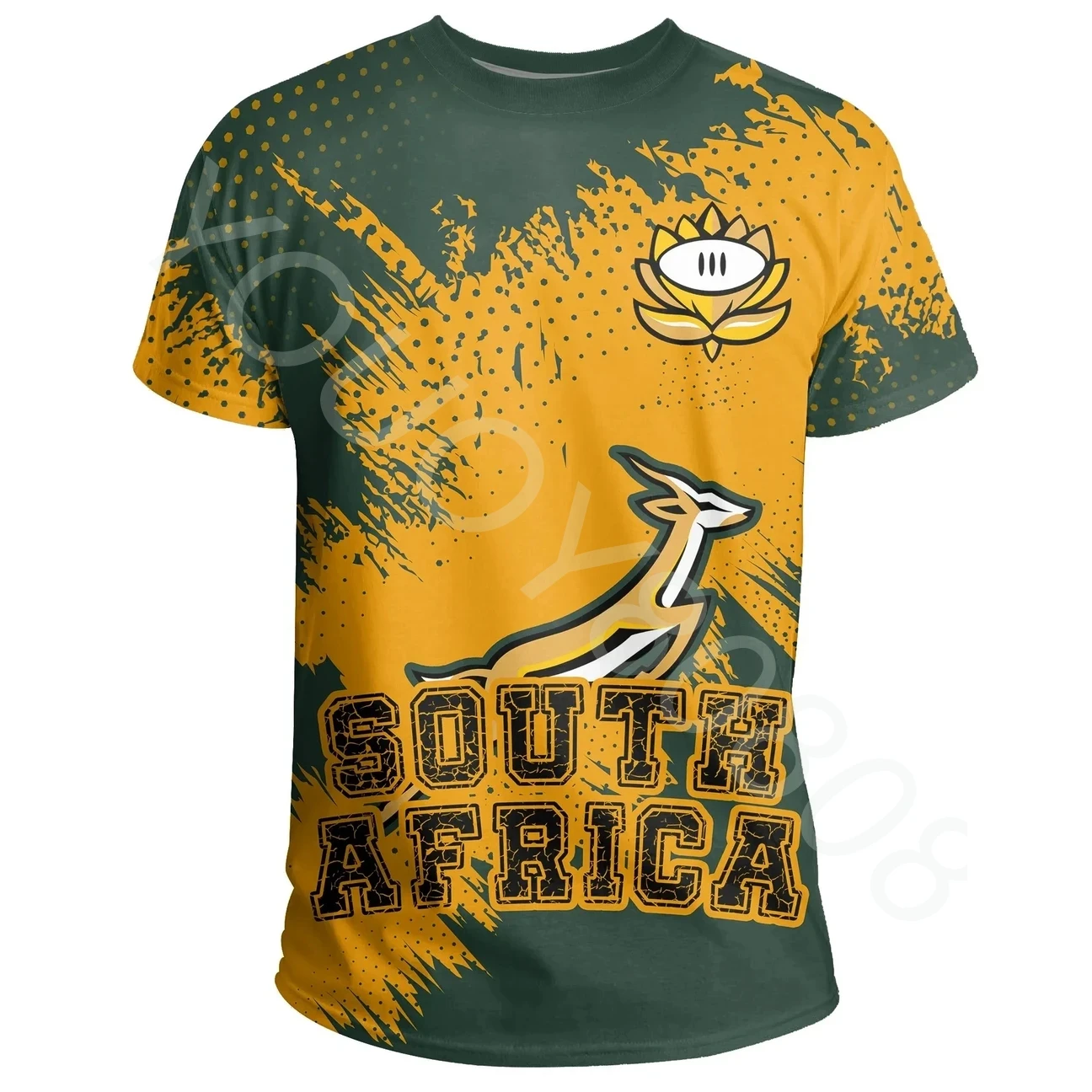 

African Zone T Shirt Summer Print Casual Street Style Sports Men's Clothing South African Springbok T Shirt Vincent Style