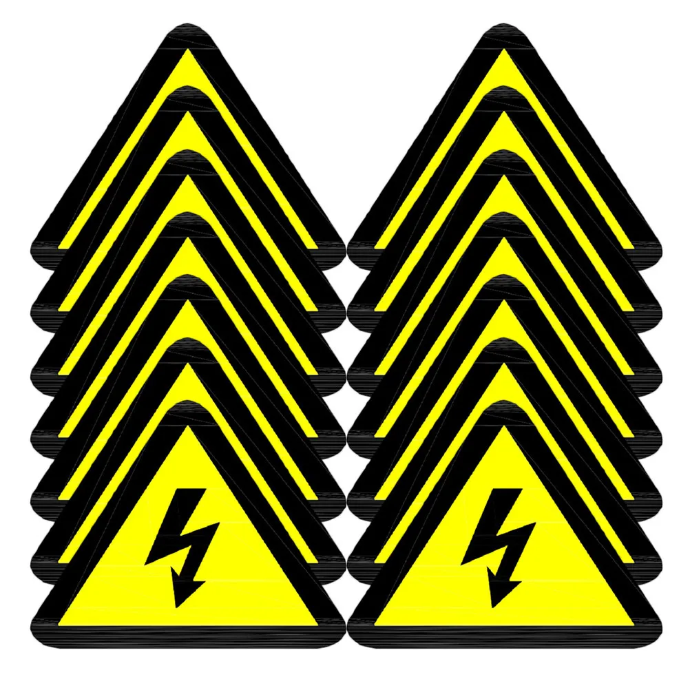 

50pcs Warning Sticker Yellow Triangle High Voltage Symbol For Electrical Box Sockets Switches Safety Sign
