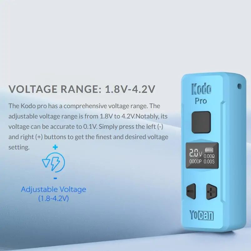 Oryginalny YOCAN Kodo Pro Vape Mod 400mAh bateria 510 gwint regulowane napięcie 10s parownik do elektronicznego papierosa podgrzewania